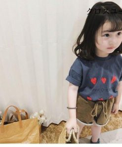 女の子 Tシャツ 夏 女児 半袖Tシャツ コットン 子供 サマーTシャツ カットソー フルーツ柄 半袖 キッズ おしゃれ コットンTシャツ ジュニアTシャツ * Tシャツ