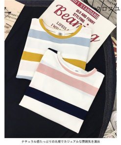 カジュアル トップス レディース ボーダー柄 女性用 半袖Tシャツ Tシャツ お洒落 薄手 可愛い カットソー 半袖 色切り替え 夏 * 半袖