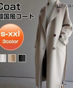 カシミヤ レディース ロングコート モッズルック　ゆったり アウター ウールコート ステンカラー 新作 ダッフル コート レディース * ステンカラーコート