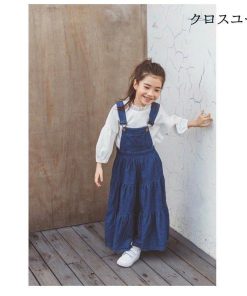 キッズ オーバーオール 夏 デニムワンピース ワンピース 子供服 ジュニア サスペンダーワンピース 子供ドレス 女の子 春 * ワンピース