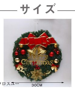 クリスマスリース クリスマス飾り 花 ギフト 花輪 リース 店舗 壁掛け 玄関 庭園装飾 ドア ガーランド 部屋飾り オーナメント 正月飾り 華やか 新年飾り 可愛い * リース