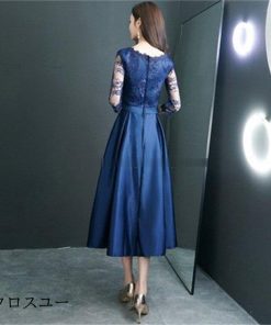 パーティードレス 結婚式 服装 ドレス ワンピース 20代 10代 40代 30代 Nakフォーマルドレス 50代 女性 冬 赤 お呼ばれ 親族 フォーマルワンピース 母親 袖あり * パーティドレス