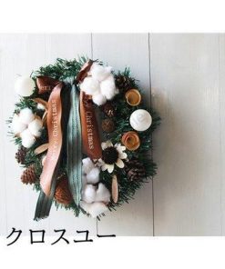 クリスマス飾り 30CM クリスマスツリー オーナメント ナチュラル リース ドア 玄関 庭園 部屋 壁飾り ガーランド 新年飾り おしゃれ 松かさ * リース