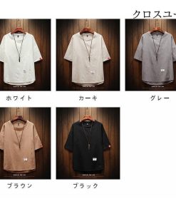 七分丈Tシャツ 大きいサイズ カットソー 五分袖  バック長め ビッグT 夏 メンズ 五分丈 七分袖Tシャツ ティーシャツ シンプル * 五分、七分袖