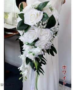 ブーケ ウエディングブーケ 花束 ウェディング 造花 花嫁 ブライダルブーケ 安い 結婚式 披露宴 歓迎会 卒業式 欧米 アートフラワー 写真撮り 手作り プレゼント * 花束、アレンジメント