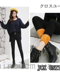 暖 裏起毛チノパン チノパン パンツ レディース フリース 裏起毛 スキニーパンツ ボトムス レギパン ストレッチ ロング丈 * スキニー、レギパン