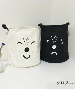 折り畳み/子供部屋 北欧 おかたづけ/収納カゴ リネン 収納箱 おもちゃ収納ボックス/ランドリーバッグ/トートバッグ 可愛いクマ * かご、バスケット