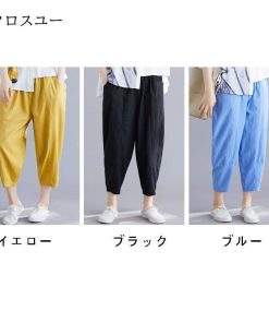 大きいサイズ クロップドパンツ 夏 ガウチョパンツ ゆったり サルエルパンツ レディース 着痩せ 体型カバー 森ガール * サルエルパンツ