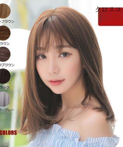 ウィッグ レディース カール ヘアネット付き かつら セミロング 自然 ストレート フルウィッグ Wig ウェーブ ミディアム * ウィッグ、エクステンション