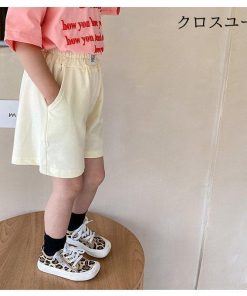 ハーフパンツ 子ども 半ズボン 夏 パンツ ゆったり ユニセックス ショートパンツ キッズ 短パン 薄手 サマーパンツ ワイドパンツ ジュニア 五分丈 * パーカー