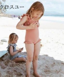 女の子 温泉 2色 キッズ 子供水着 可愛い 練習用 ビーチ ワンピース * 子ども用