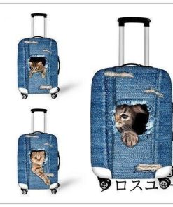 旅行用品 スーツケースカバー 個性的 3Dペット 犬 Dog 猫 Cat カワイイ S M L 18-20/22-24/26-28インチ対応/擦り傷 ターンテーブル 守る 汚れ 保護 * スーツケースカバー