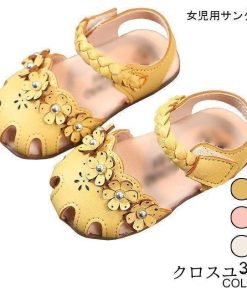 女児 サンダル PU ジュニア ストラップサンダル 花柄 マジックテープ キッズ シューズ 夏物 可愛い PUサンダル 子供用 女の子 靴 オシャレ * サンダル