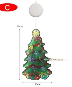 LEDライト クリスマス 飾り付け ショーウインドー ペンダントライト クリスマスツリー 飾り 電池式 サンタ 星 ベル 窓 パーティー ガラス Xmas アクセサリー * イルミネーションライト