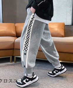 男児 ボトムス スウェットパンツ おしゃれ 子供 カジュアルパンツ スウェット チェック柄 男の子 サルエルパンツ ジョガーパンツ * 長ズボン、ロングパンツ