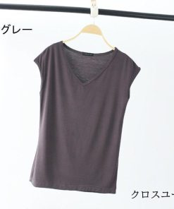 Tシャツ レディース トップス 40代 半袖 綿 白 ニット 春夏 カットソー 新作 大きいサイズ Vネック UVカット 韓国風 かわいい 40代 20代 おしゃれ 30代 * ノースリーブ