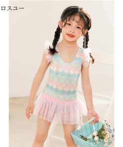 女児 水着 ワンピース マーメイド 子供 水泳服 スイムウェア ワンピース水着 キッズ スイミング ２歳 ３歳 人魚 おしゃれ ４歳 水着ワンピース * 子ども水着