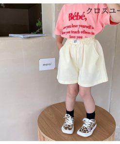 ハーフパンツ 子ども 半ズボン 夏 パンツ ゆったり ユニセックス ショートパンツ キッズ 短パン 薄手 サマーパンツ ワイドパンツ ジュニア 五分丈 * パーカー