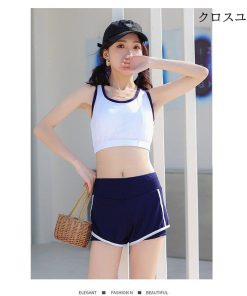 水着 レディース 3点セット 夏 小胸 バンドゥ 水着セット ビキニ パレオ 大きいサイズ リゾート パッド付き 韓国風 体型カバー 日焼け防止 40代 30代 20代 50代 * 水着セット