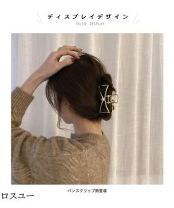 バンスクリップ ヘアクリップ バレッタ おしゃれ シンプル パール リボン ゴールド 金 スッキリ ヘアアクセサリー プレゼント 髪飾り 誕生日 ギフト * ヘアクリップ