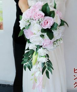 ブーケ ウエディングブーケ 花束 ウェディング 造花 花嫁 ブライダルブーケ 安い 結婚式 披露宴 歓迎会 卒業式 欧米 アートフラワー 写真撮り 手作り プレゼント * 花束、アレンジメント