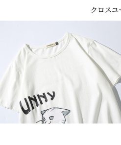 Tシャツメンズ 猫柄 半袖Tシャツ 綿 動物柄 白Tシャツ 春 夏 コットンtシャツ オシャレ ブルオーバ 速乾 学生 20代30代 大人 お兄系 男子 * 半袖