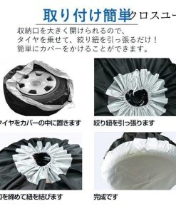 タイヤカバー 2枚 4枚 セット 1本 1本用 タイヤ 保管 カバー 収納 タイヤ収納 ホイール スタットレス 車 カー用品 屋外  普通自動車用 保護 リペアタイヤ * タイヤカバー