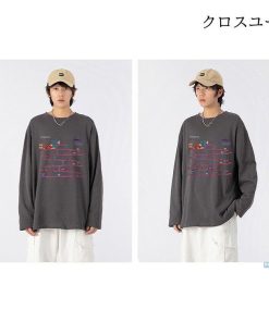 カットソー 長袖 メンズ プリント ティーシャツ 秋 Tシャツ 大きいサイズ 春 綿 ロンT ファッション * 長袖