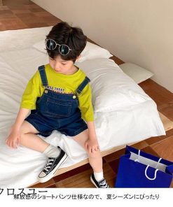 デニムサロペット かわいい 夏 オーバーオール デニムオーバーオール 男の子 子供 ハーフパンツ 短パン サロペット デニム 男児 * オーバーオール