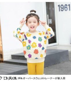 キッズ カジュアルトップス 女児 スウェットトレーナー 花柄 長袖 スウェット 女の子 トップス 子ども 子供 トレーナー クルーネック * トレーナー