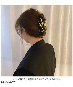 バンスクリップ ヘアクリップ バレッタ おしゃれ シンプル パール リボン ゴールド 金 スッキリ ヘアアクセサリー プレゼント 髪飾り 誕生日 ギフト * ヘアクリップ