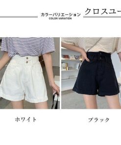 ミニ丈 ショート デニム Ｇパン ショートパンツ 短パン サマーパンツ Aライン レディース ハイウエスト ショーパン 着痩せ デニムパンツ 夏 * ショートパンツ