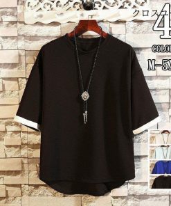 薄手 カジュアルｔシャツ 5分袖 M-5XL 涼しい 夏 メンズ 五分袖 大きいサイズ 半袖ｔシャツメンズ * 五分、七分袖