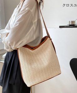 かごショルダーバッグ 麦わらバッグ 夏 * ショルダーバッグ