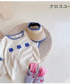 女の子 Tシャツ 半袖 ジュニア服 夏Tシャツ 花柄 子供 半袖Tシャツ 女児 夏 カットソー 花柄Tシャツ クルーネック キッズ サマーTシャツ * Tシャツ