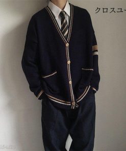 メンズ 男女兼用 制服 セーター おしゃれ ニット 冬 前開き レディース ゆったり Vネック 春 秋 カーディガン * カーディガン