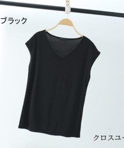 Tシャツ レディース トップス 40代 半袖 綿 白 ニット 春夏 カットソー 新作 大きいサイズ Vネック UVカット 韓国風 かわいい 40代 20代 おしゃれ 30代 * ノースリーブ