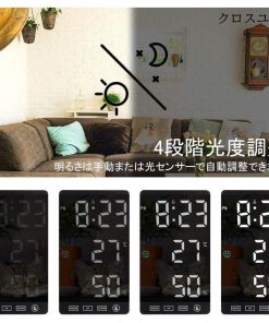 置き時計 LED デジタル時計 掛け時計 LEDデジタル 目覚まし時計 置き時計 LED鏡面表示 カレンダー 快適度 温度 省エネ アラーム 12H/24H切替 湿度表示 * 掛け時計、壁掛け時計