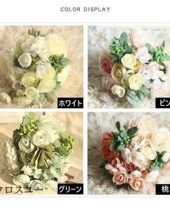 ブーケ ウエディングブーケ 花束 ウェディング 造花 花嫁 ブライダルブーケ 安い 結婚式 披露宴 歓迎会 卒業式 欧米 アートフラワー プレゼント 写真撮り 手作り * 花束、アレンジメント