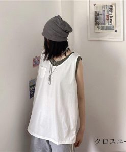 Tシャツ レディース トップス 40代 ベスト 綿 白 ニット 春夏 カットソー 新作 大きいサイズ シンプル UVカット 韓国風 30代 おしゃれ かわいい 20代 40代 * ノースリーブ