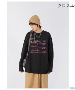 カットソー 長袖 メンズ プリント ティーシャツ 秋 Tシャツ 大きいサイズ 春 綿 ロンT ファッション * 長袖