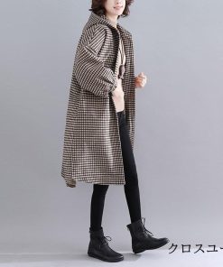 チェスターコート 40代 ロング 新作 千鳥柄 秋冬 ロング 厚手 大きいサイズ チェック柄 ロングコート レディース アウター オーバーサイズ 30代 コート 50代 * チェスターコート